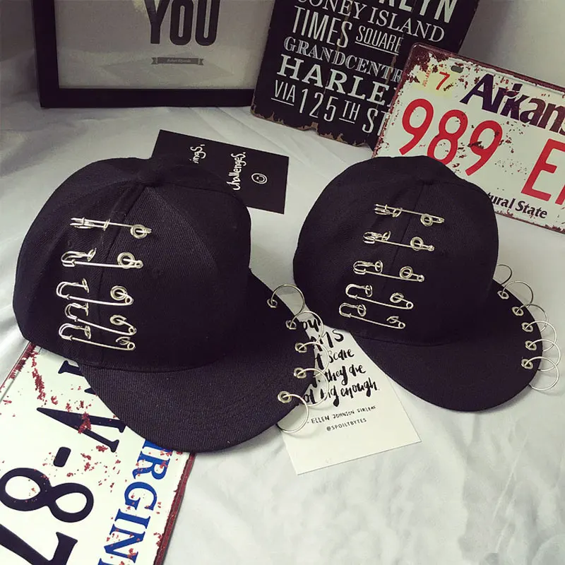 Новинка модная брошь в стиле Харадзюку С железным кольцом хип хоп кепка с