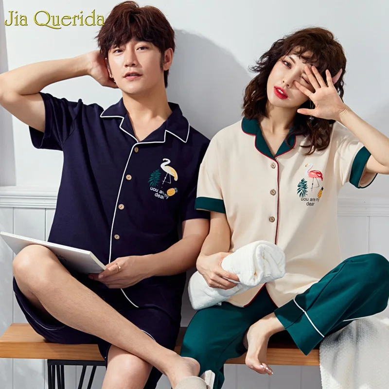 Loungewear/комплект пижам для мужчин и женщин новинка 2019 года летняя одежда сна с