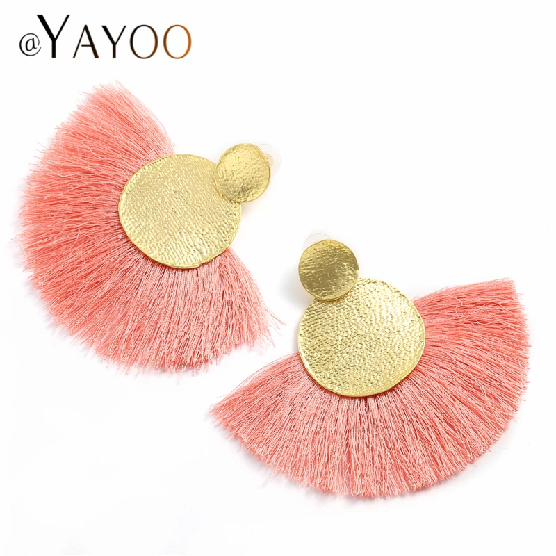 AYAYOO модные сережки с кисточками Boho Висячие этнические богемные серьги длинной