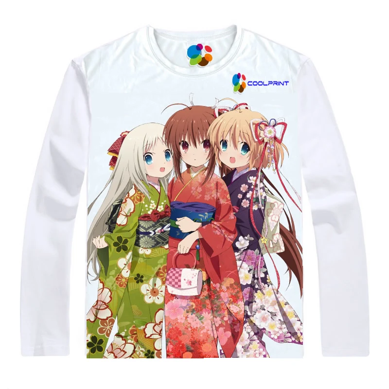 Аниме рубашка Coolprint маленькие бастеры! Футболки с длинным рукавом Saya Tokido Riki Naoe