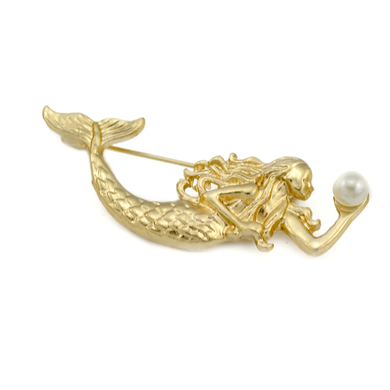 Горячие Броши с искусственным жемчугом шпильки золотистого цвета морской