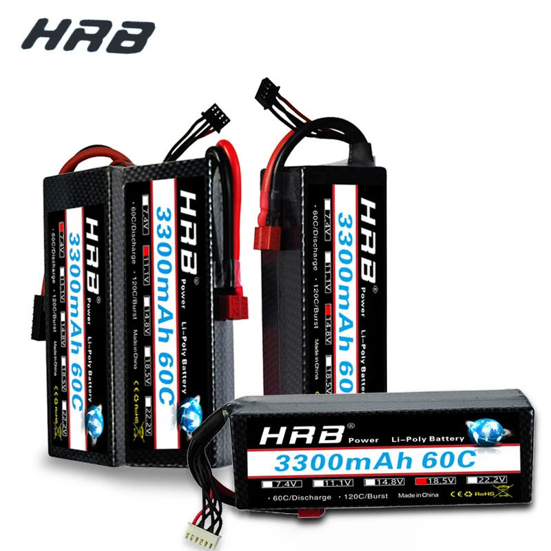 HRB FPV Lipo 2S 3S 4S 5S батарея 3300 мАч 7 4 В 11 1 14 8 в 18 5 60C 120C Жесткий Чехол для
