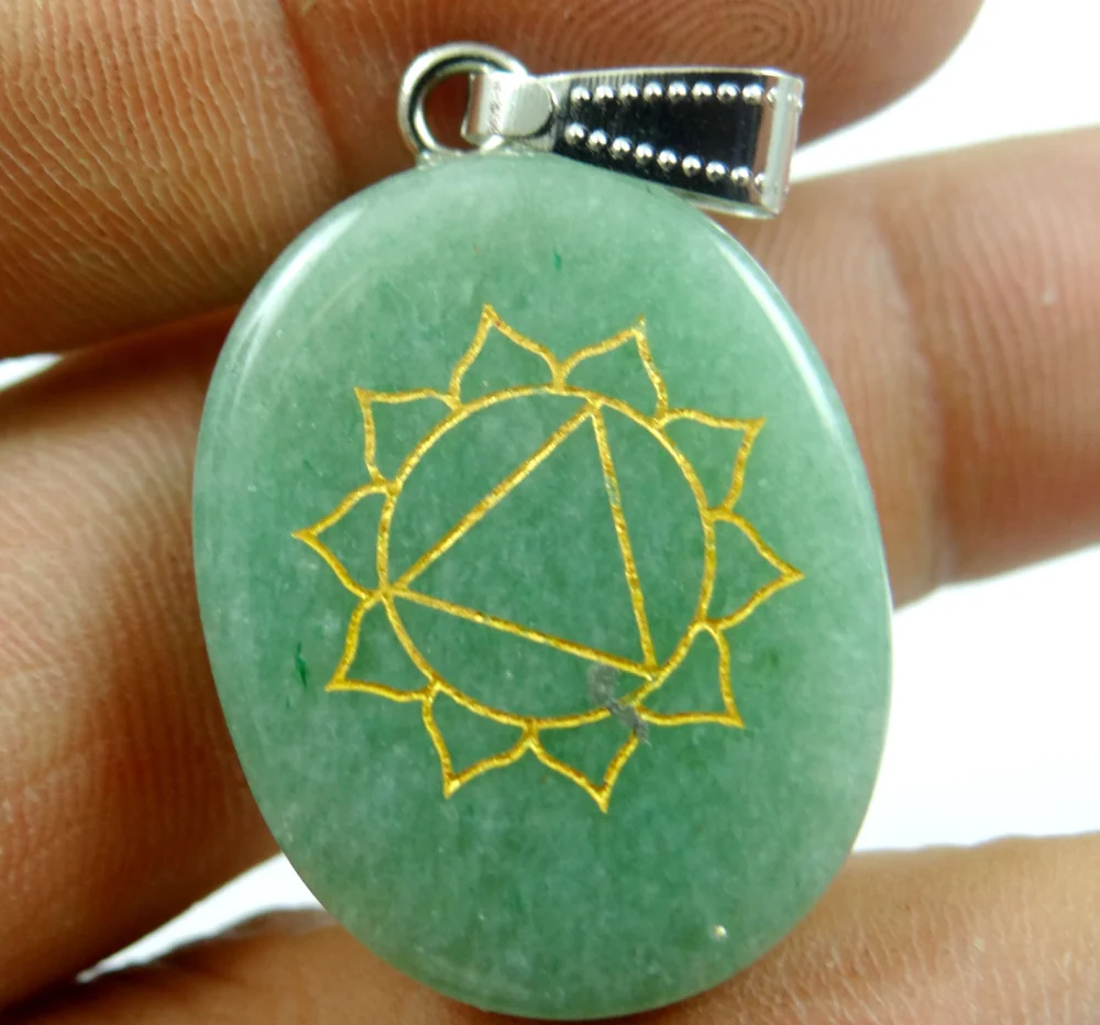 Natural Stone carved Chakra Pendant oval Shape Quartz Opal tiger eye Choker Reiki 7 Making jewelry Necklace | Украшения и