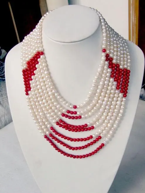 

Fashion Elegant Nature Red Coral&Freshwater Pearl Necklace Quartz Fine Bridal wide watch wings women queen