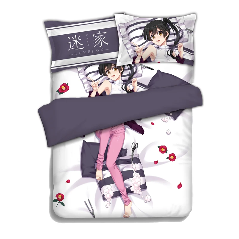

LOVEPON Anime Bedding Sheet Bedding Sets Pillow Case Bedcover 4PCS Flannel Dovet Cover