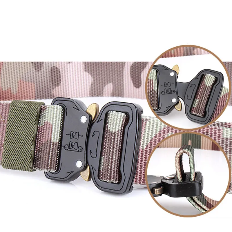 

tactical Unlock Belt Gear Knock Off Army Camo Belt Men's Quickly Heavy Duty US Soldier Combat 100% Nylon Waistband 1.5" Hunting