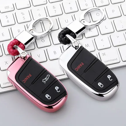 Мягкие TPU чехол Key автомобилей брелок для Jeep Grand Cherokee Chrysler 300C Renegade Патриот Fiat Freemont