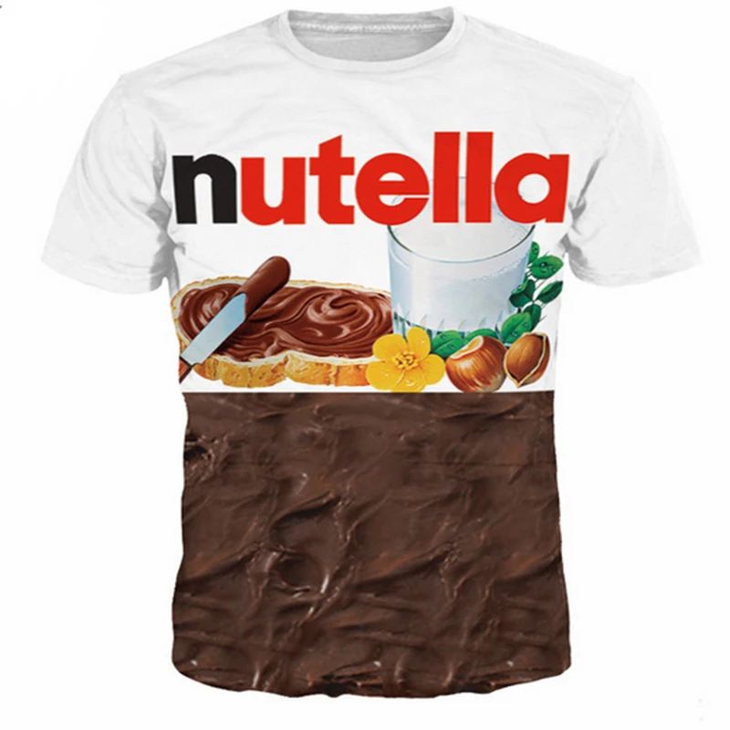Новая мода пара унисекс для мужчин и женщин Еда Nutella забавные 3D печати без кепки