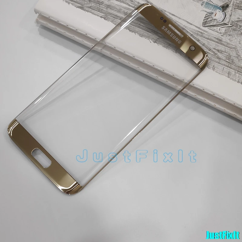 glod Передняя стеклянная линза+ наклейки+ инструменты для samsung s7 edge G935F G935A ЖК-дисплей внешняя Сенсорная панель Замена стекла - Цвет: glod