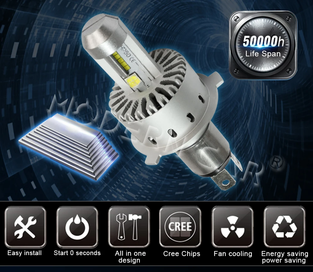 MODERN CAR XHP50 ZES mini size auto headlight H1 H7 H4 H11 led bulbs wireless design 12v headlamp light for 24v trucks | Автомобили и