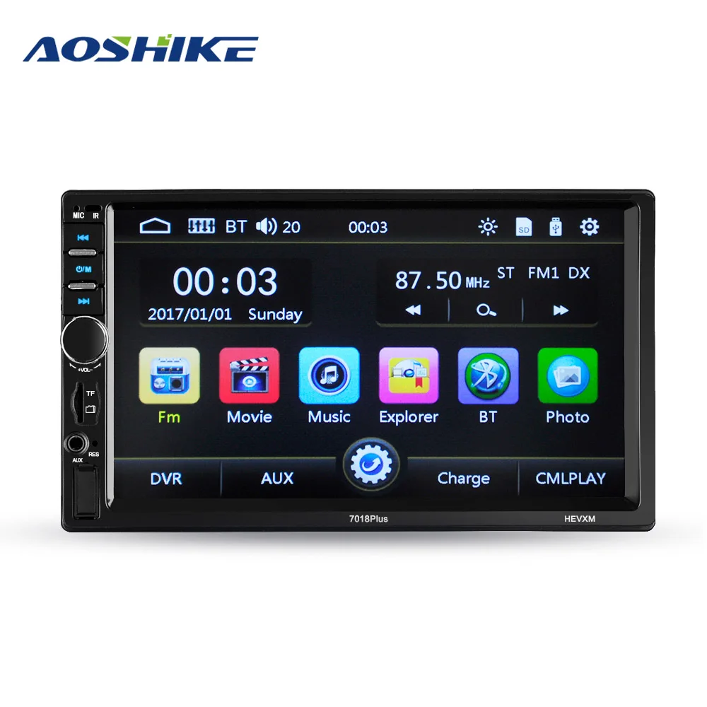 AOSHIKE автомобильный MP5 мультимедийный плеер 7 ''HD Bluetooth FM TFT AUX машина с рулевым