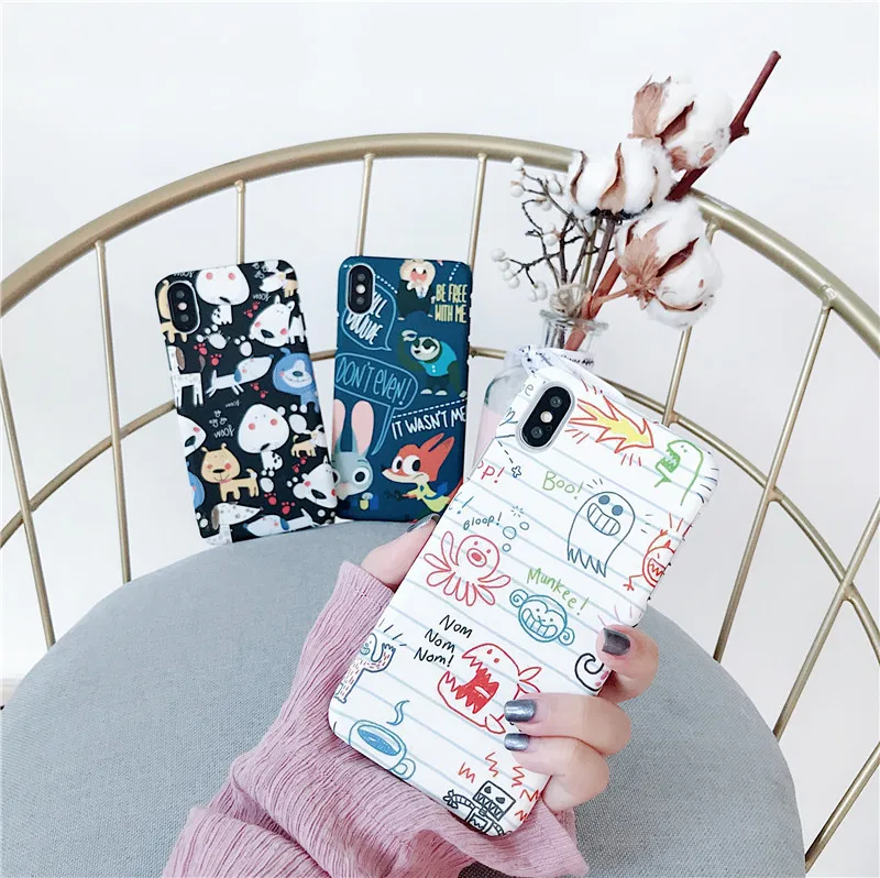 style 2 Милый мультяшный чехол для телефона iphone 6 S 6 7 8 Plus, чехол для iphone X XS MAX XR, модные милые чехлы с животными, жесткая задняя панель из поликарбоната - Цвет: style 2