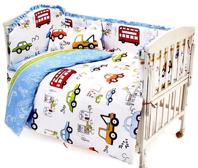 

9pcs Car full set baby bedding set Cotton protector de cuna crib bumper baby cot sets,4bumper/sheet/pillow/duvet,120*60/120*70cm