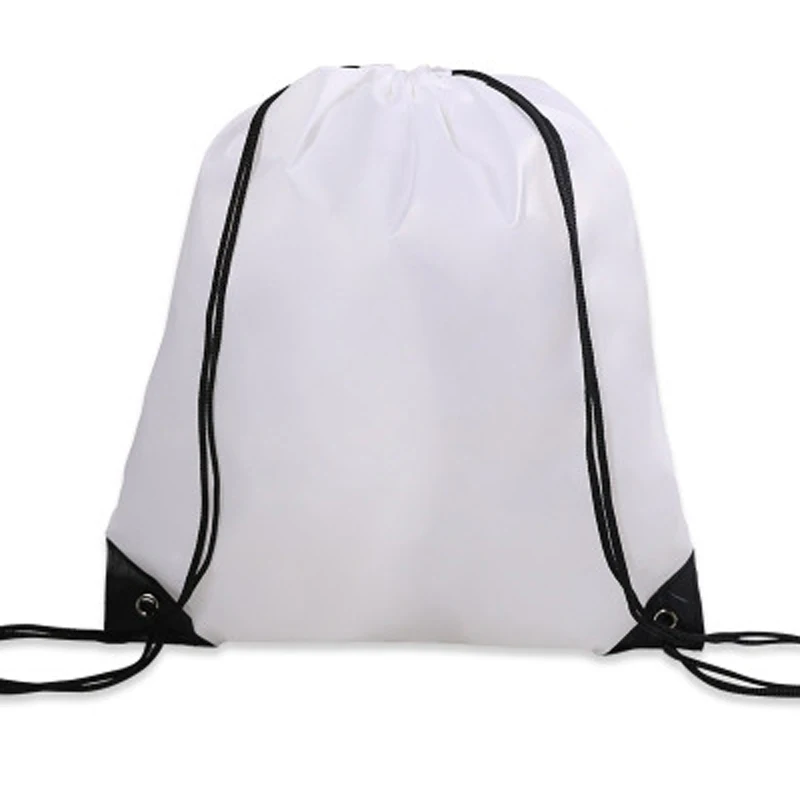 100 шт. Пользовательский логотип сумки на шнурке 210D рюкзак из полиэстера с принтом