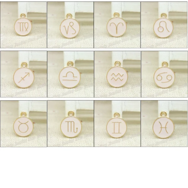 Оптовая продажа 36 шт./лот смешанные подвески зодиака золотого цвета из
