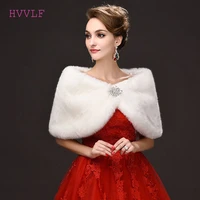 elegant warm faux fur white bolero wedding wrap shawl bridal jacket coat accessories