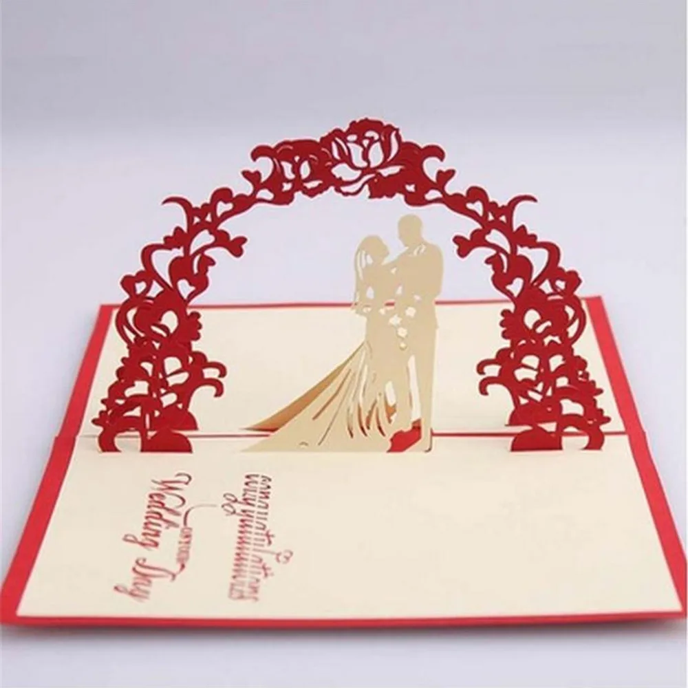 Новинка креативная красивая свадебная поздравительная карта Kirigami 3D выдвижная