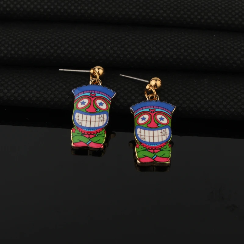1 пара японского аниме мультфильм милый клоун Piecring Earstud серьги ювелирной эмалью