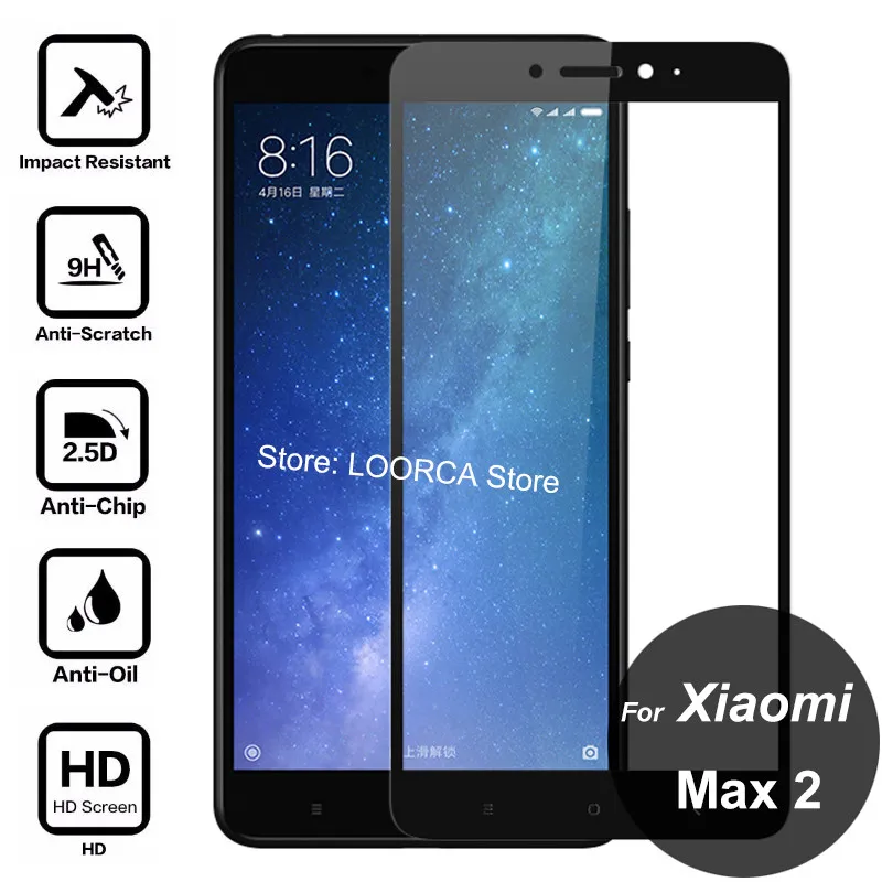 Для Xiaomi Mi Max 2 полное покрытие закаленное Стекло Экран протектор все Coverge Защитная