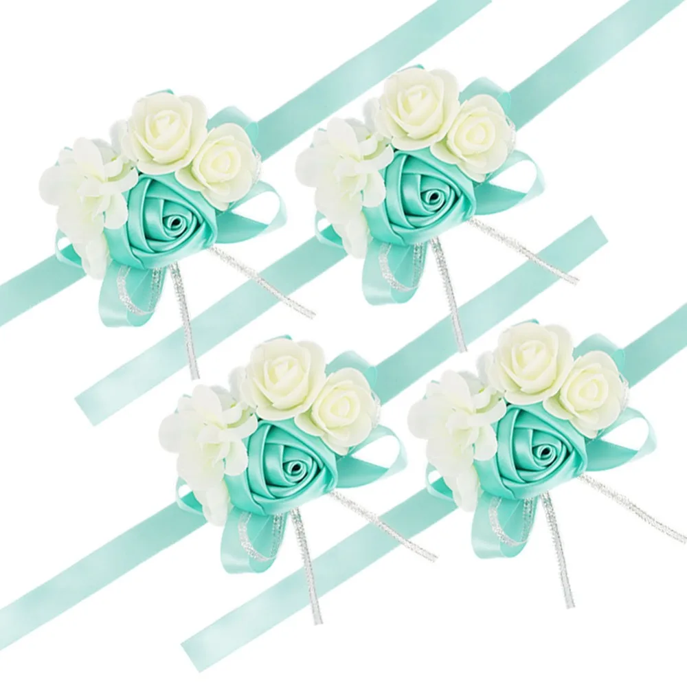 Zilue 10 шт./лот невесты Tiffanyblue наручные Цветы Букет сестры ручной работы с цветочным