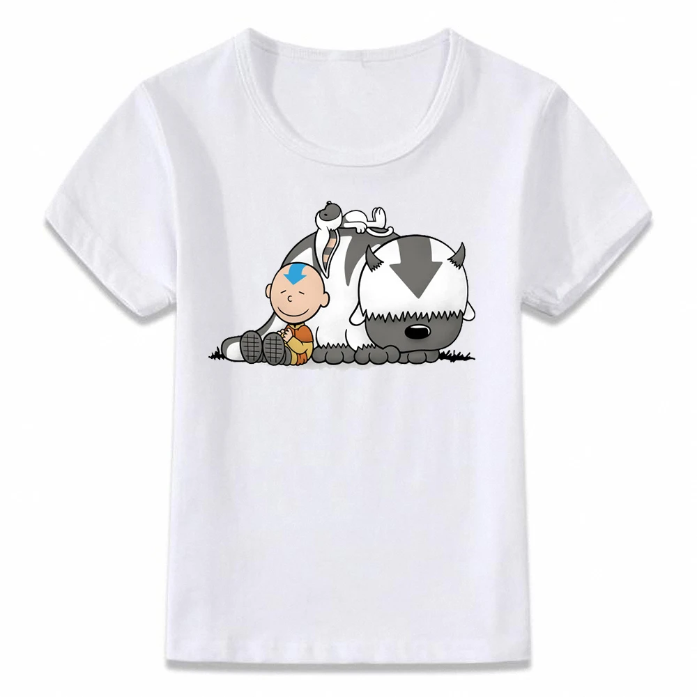 

Детская одежда футболка Аанге и Appa Аватар: Легенда Об Аанге футболка куртка из искусственной кожи для мальчиков и девочек рубашки для малыш...