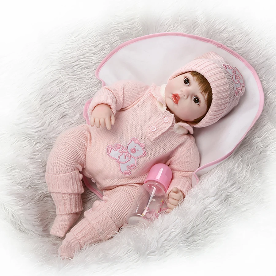 20 дюймов 55 см силиконовая кукла bebe reborn Реалистичная хлопчатобумажная Кукла boncas