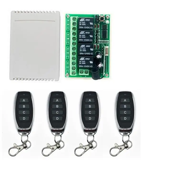 433 mhz DC 12V 4CH Radio Controller RF Wireless Relay Remote Control Switch 315MHZ 433MHZ Transmitter Receiver lamp window | Электроника