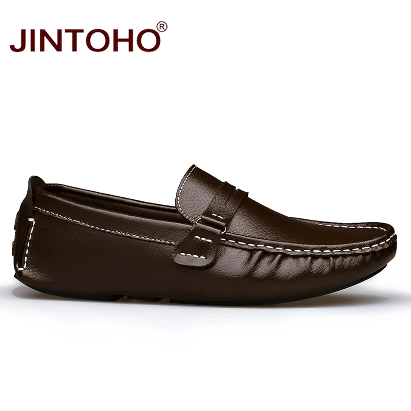 Лоферы мужские JINTOHO из натуральной кожи белые повседневные свадебные | Обувь