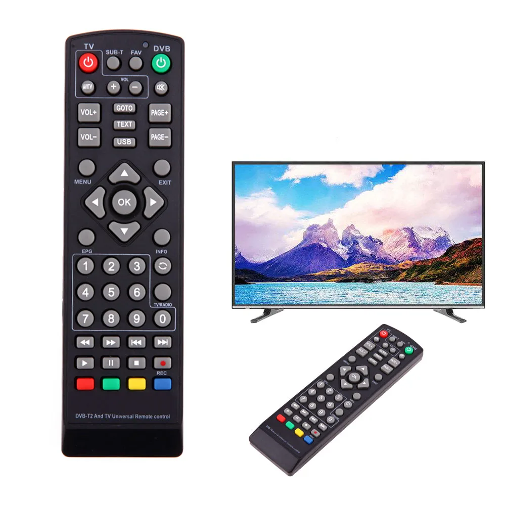universal remote control replacement with setting function for tv dvb t2 remote control black television remote controller free global shipping