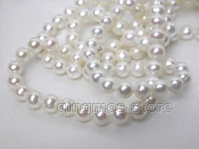 

SALE 6-7mm White High Quality AA Round Natural Freshwater PEARL 2 strands 17-18" Necklace -1428 Wholesale/retail Free ship
