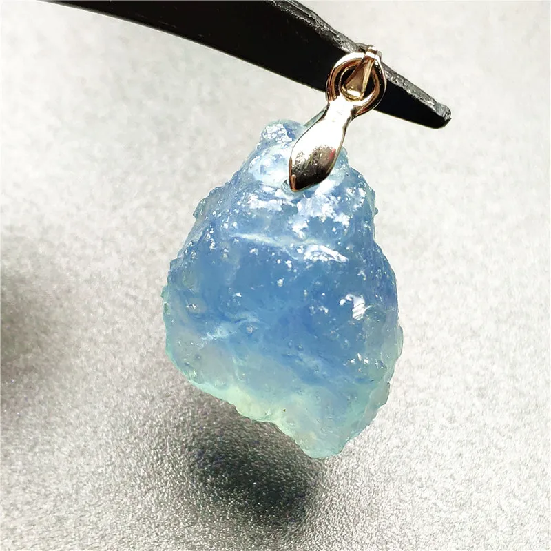 Натуральный аквамарин кулон для женщин и мужчин новый подарок 25x17x10 мм голубой