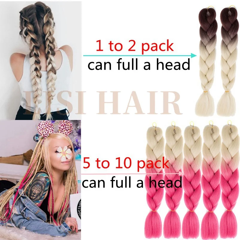 LISI HAIR 24 дюйма Джамбо косы длинные Омбре вязанные волосы синтетические плетеные
