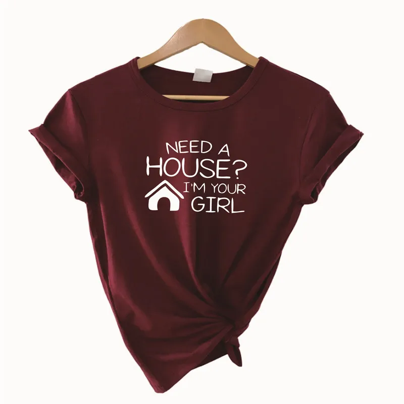 Нужен дом? Рубашка I'm Your Girl Real Estate Shirt Harajuku укороченный топ плюс размер футболки