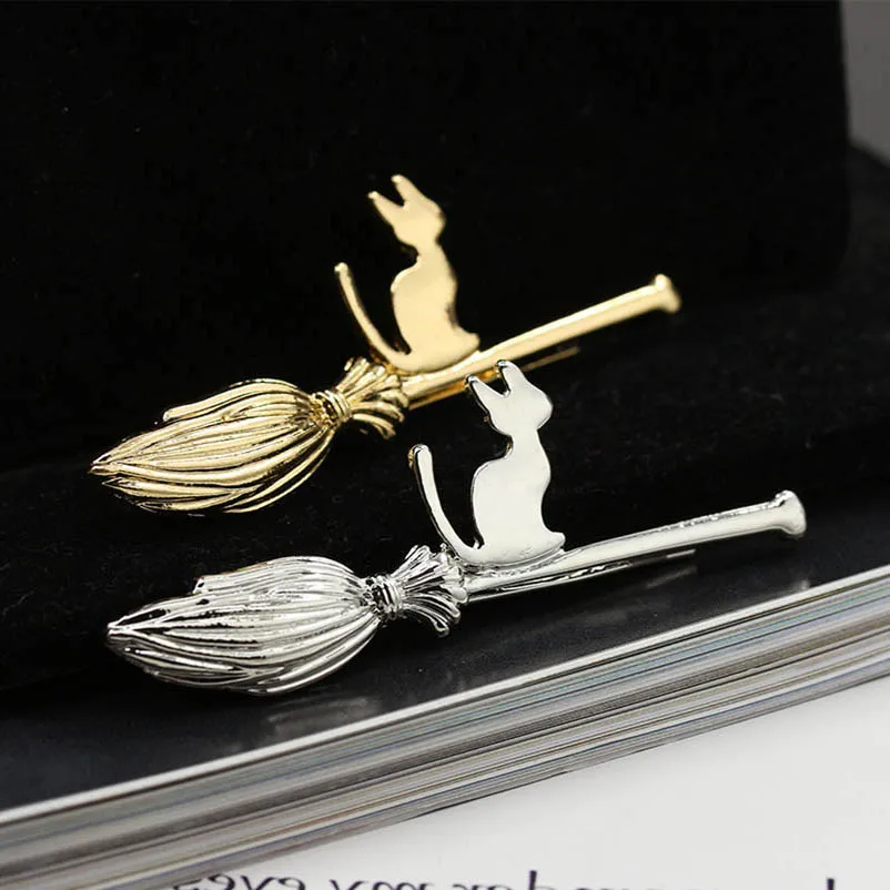 Золотистые и Серебристые заколки-метлы для волос |