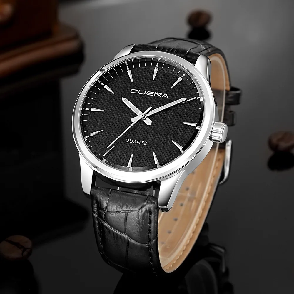 Fashion Men's Date Leather Sport Quartz Noctilucent Wrist Watch Male Clock Casual Watches relogio masculino erkek kol saati A40