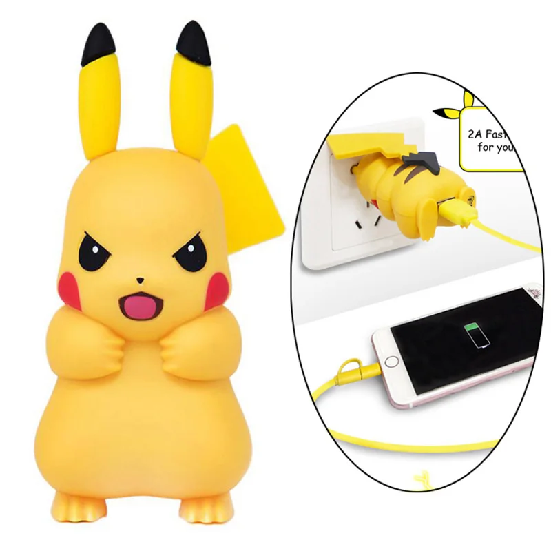 Милый адаптер для мобильного телефона Pikachue USB зарядное устройство iPhone Xs Xr Max X 8 7 6s 6