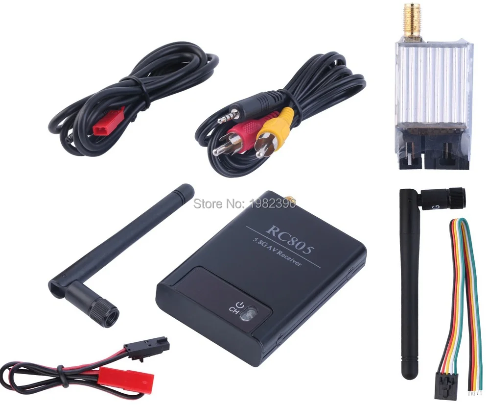 

High Quality 5.8G FPV 200mW AV Wireless Transmitter TX 5.8GHz Rx Receiver TS351+RC805 Kit 2KM 2000M for RC Quadcopter Plane