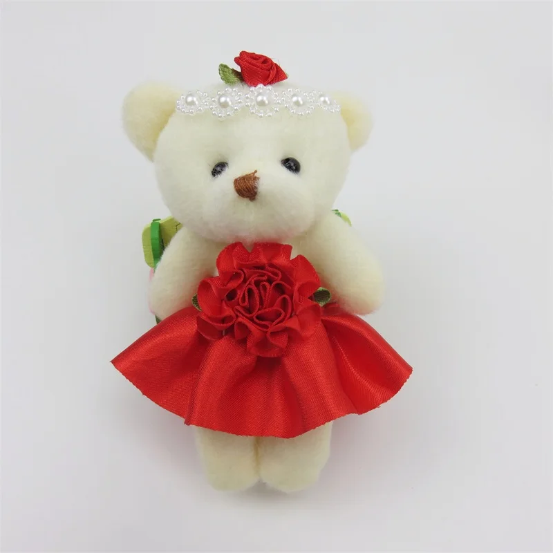 TB15 12 см 12 шт. PP хлопок плюшевый медведь плюшевые игрушки Маленькая Подвеска Брелки мягкие животные рождественские подарки медведь Цветочные букеты - Цвет: TB15