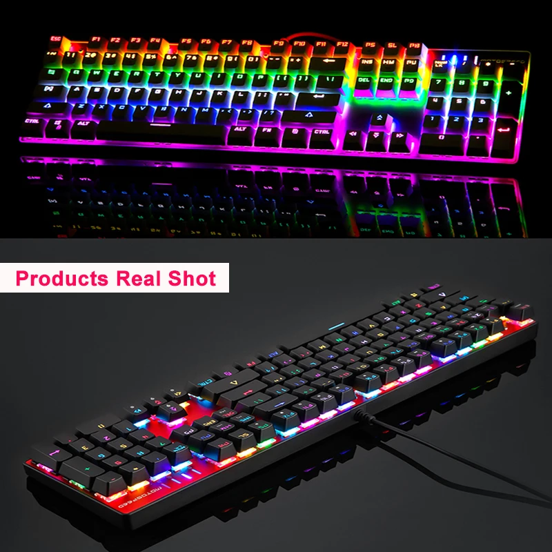 Оригинальная Механическая игровая клавиатура Motospeed с RGB подсветкой 104 клавиши