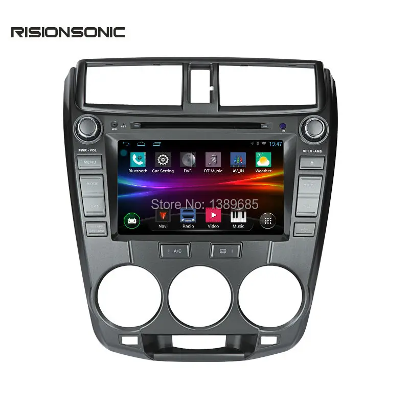Android 4.4.4 автомобильный мультимедийный DVD для Honda City 2008-2013 стерео головного
