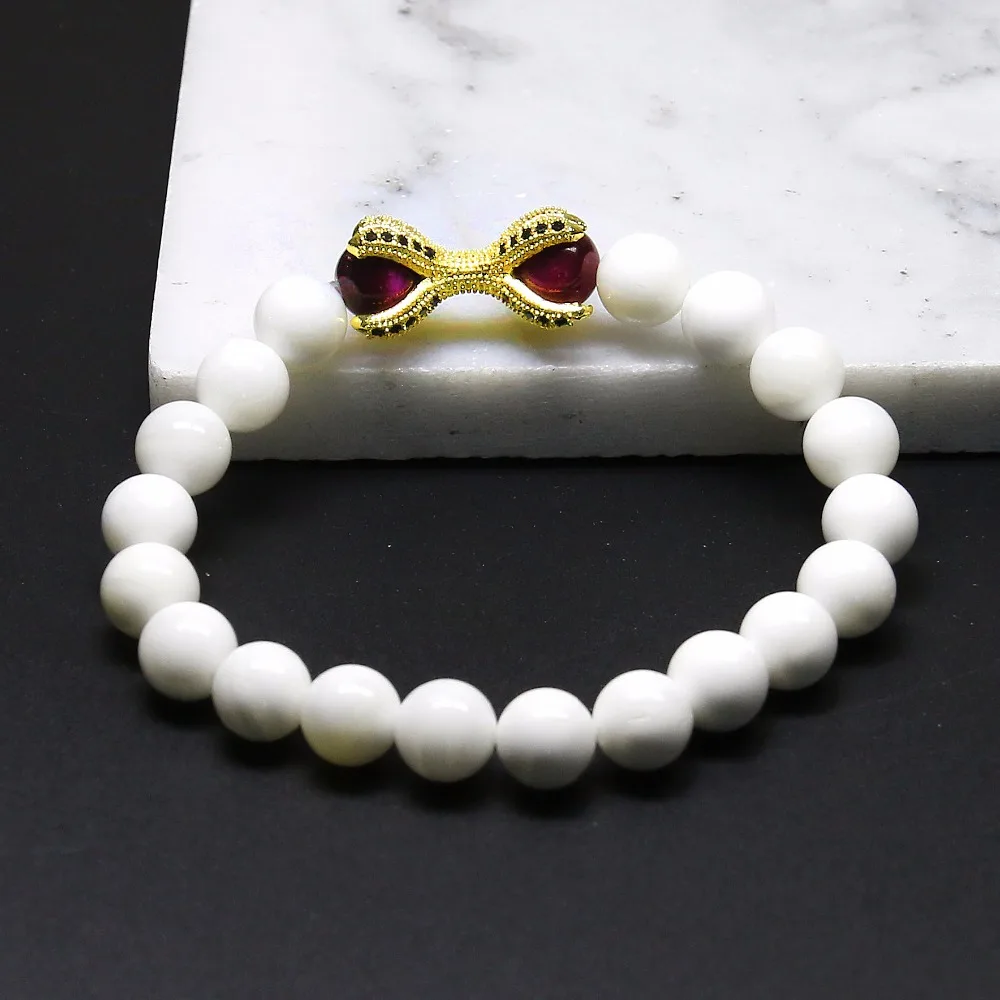 Модные императорские бусины из черного циркона натуральные белые женские