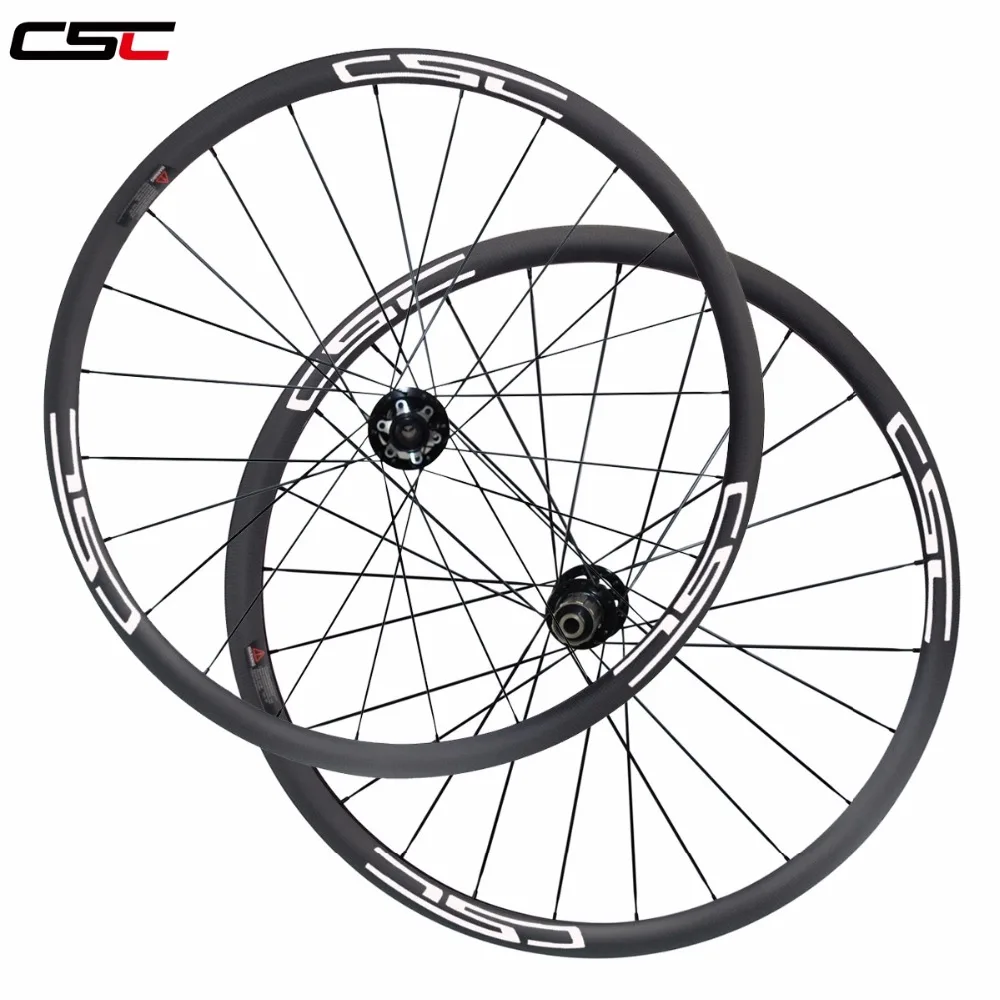 

Disc Brake 6 Bolt Hub 30mm 40mm Clincher tubeless wide 25 Cyclocross Carbon Wheels Bike Bicycle Disc Wheelset + CN 424 spokes