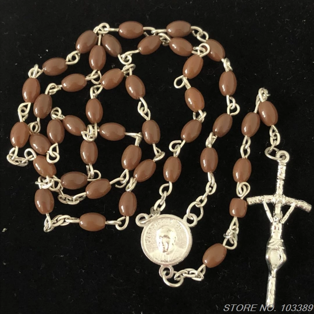 Четки из коричневых стеклянных бусин 6 х 4 мм | Ожерелья