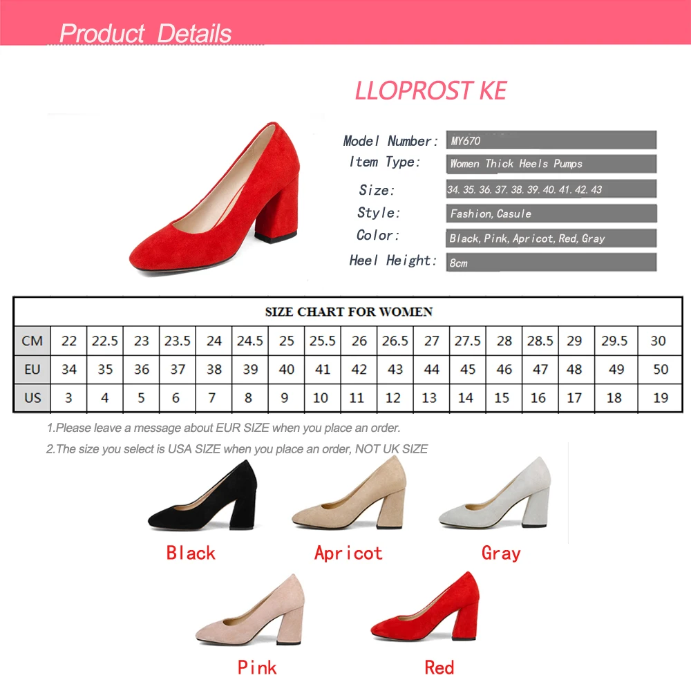 

Lloprost ke Autumn New Fashion Women Shoes Thick High Heels Pumps Slip On Nude Colors Shoes Woman Office Lady Dress Shoes MY670