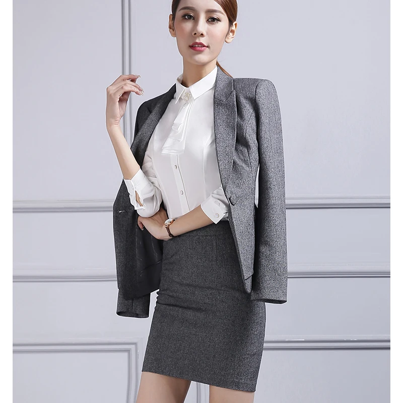 Для женщин Зубчатый воротник длинный рукав Блейзер одной кнопки Повседневная