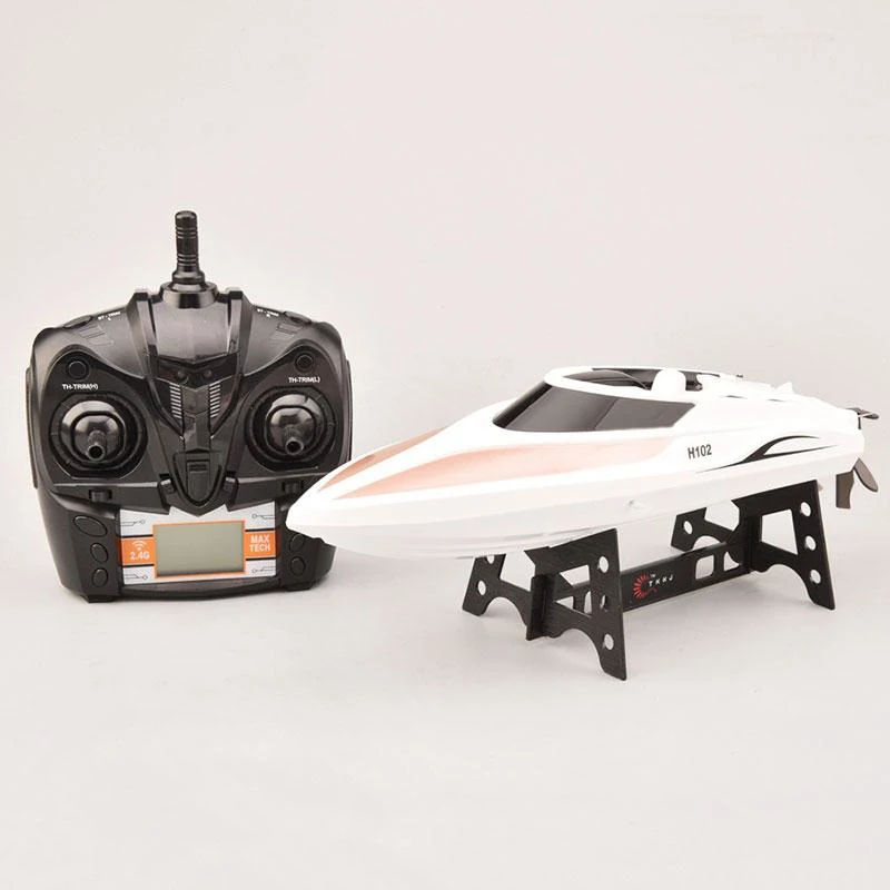 

30KM/H High Speed remote control rc Boat H102 2.4GHz 4ch RC Speedboat Racing Boat electronic boat child best gift toy vs WL915