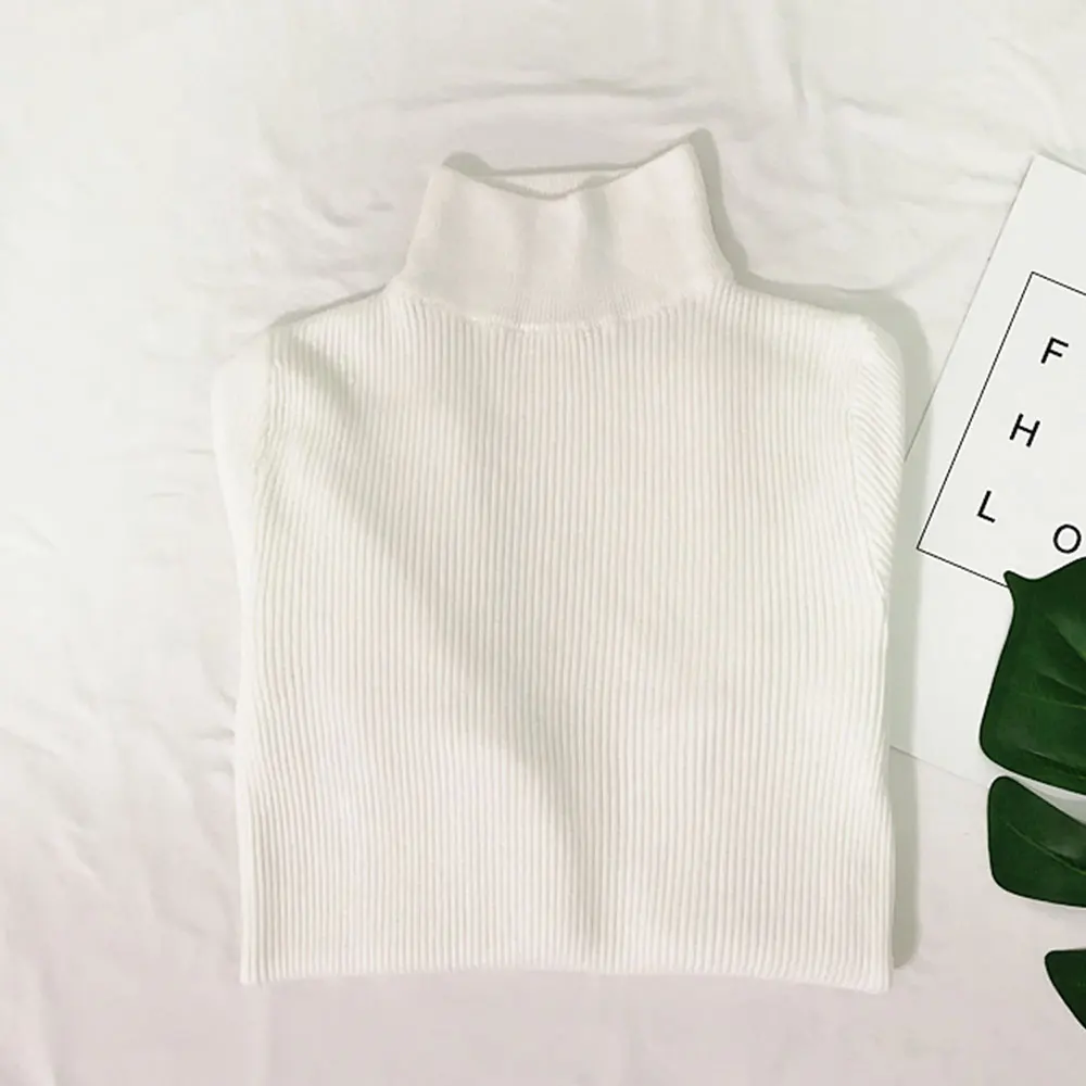 Jocoo Jolee New Fashion Autumn Turtleneck Pullovers Sweaters Primer Shirt Long Sleeve Short Korean Slim Fit Tight Sweater | Женская