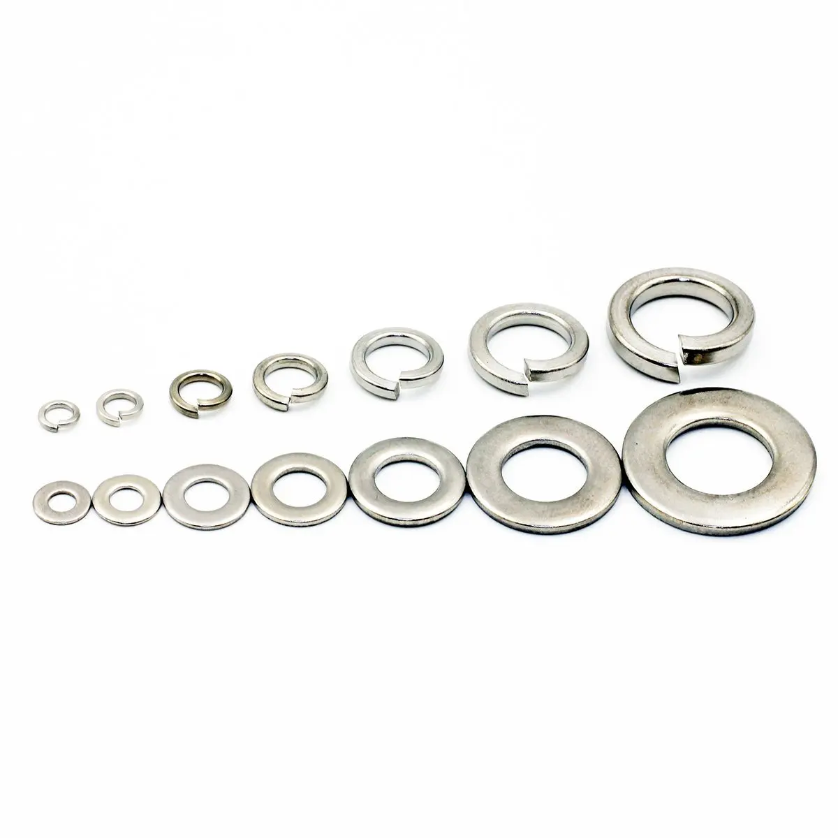 Пружинные шайбы и плоские в ассортименте из нержавеющей стали 260 шт.|flat washer|spring