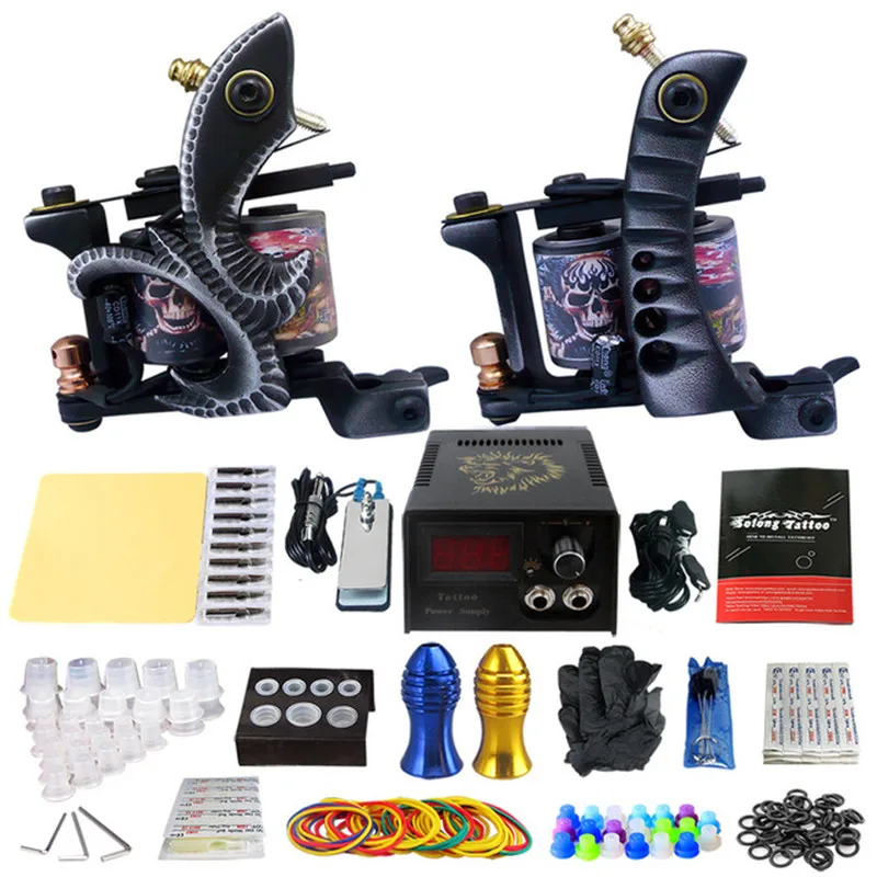 Набор для тату машинки комплект с 2 машинами нанесения лайнера и шейдера блок