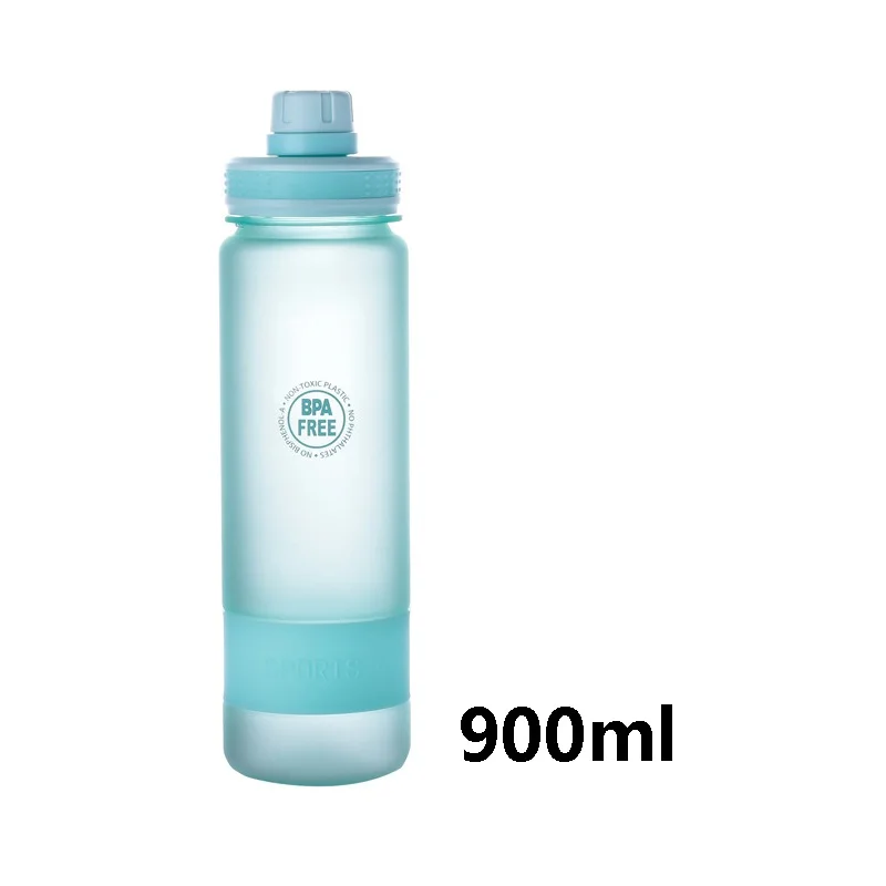 Blue900ml Большая бутылка для воды Герметичная крышка Тритан пластик, не содержащий вра легкий портативный для спорта на открытом воздухе тренажерный зал Йога школа 700/900 мл - Цвет: Blue900ml